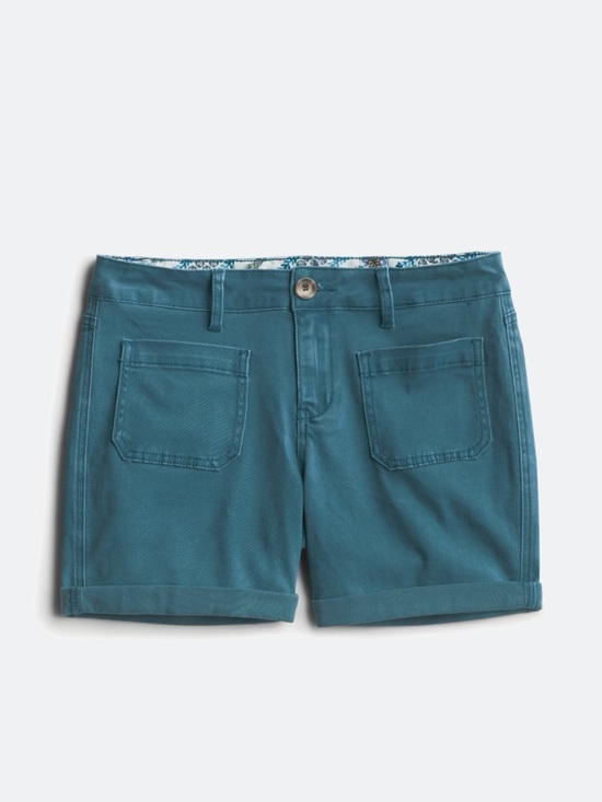 one 5 one Pants - one 5 one Teal Patch-Pocket Cuffed Women's Shorts